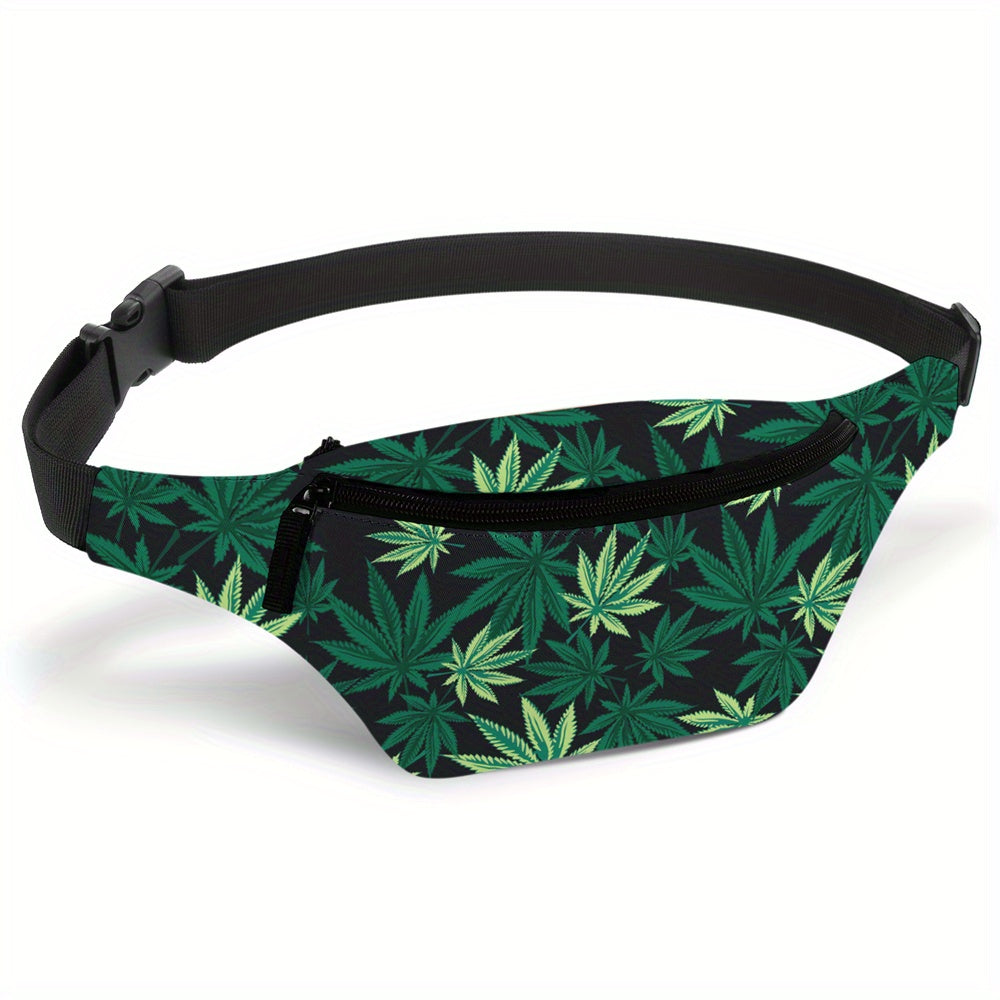 Leaf Fashion Print Fanny Pack Running Bag Chest Bag
