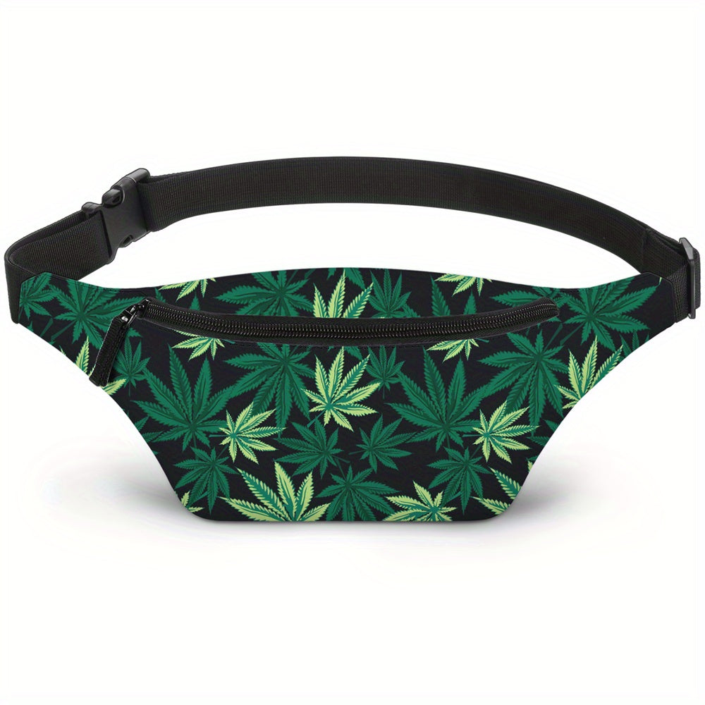 Leaf Fashion Print Fanny Pack Running Bag Chest Bag