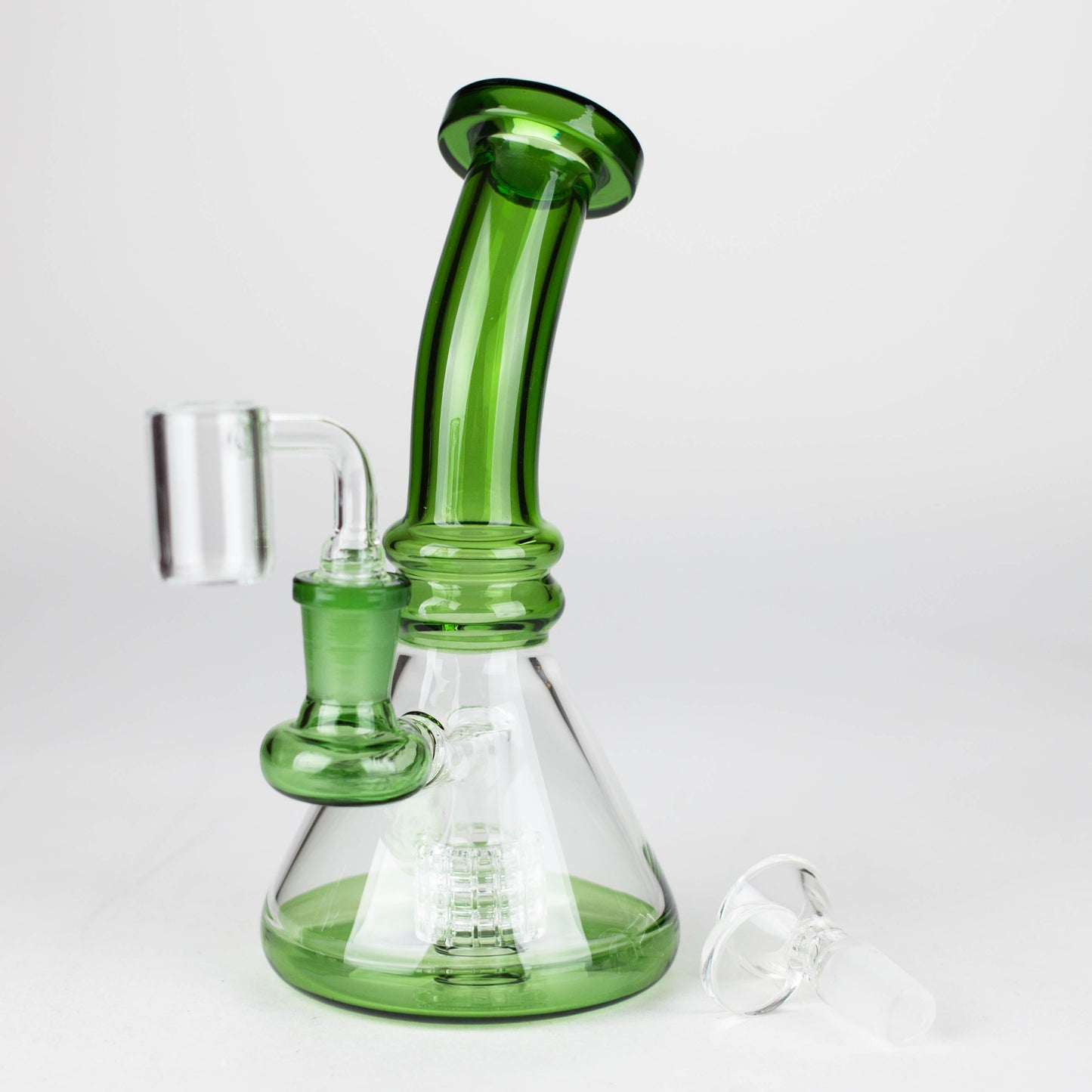 7" 2-in-1 Color accented Rig with perc (Banger and Bowl Included)