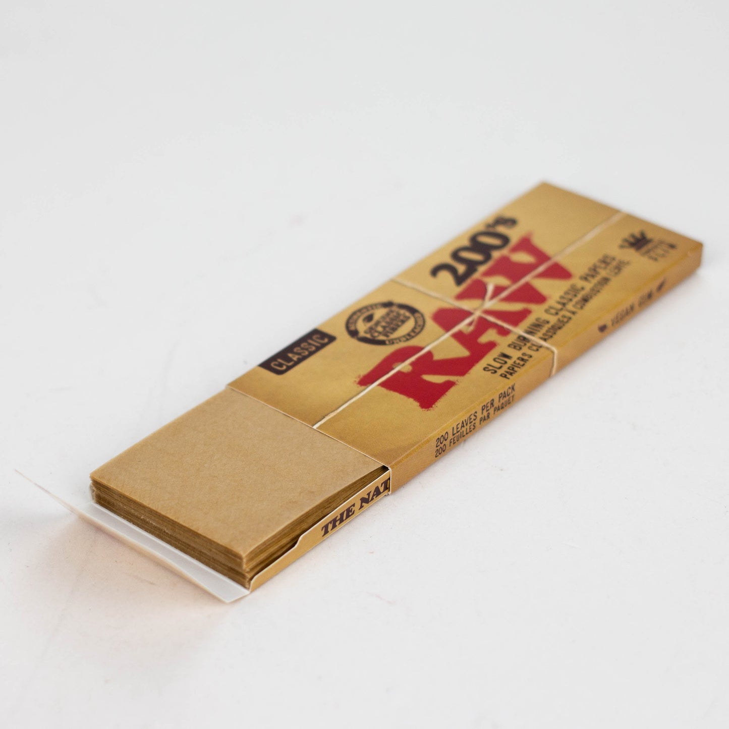 RAW 200's. Natural Unrefined King Slim paper Box of 40 - Hi Time