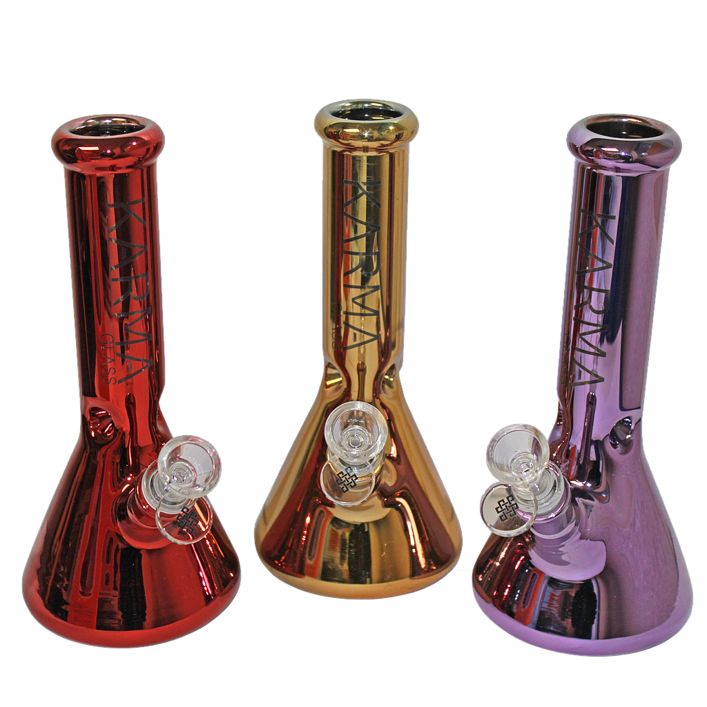 Karma | Glass Bong 9" Beaker Metallic