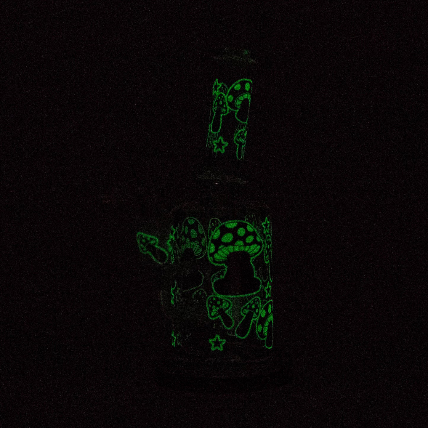 7" Color accented Glass Bong With Perc- Mushroom Design