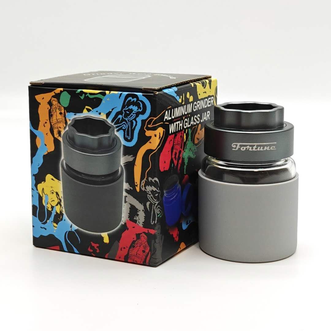 Fortune | 4 Parts Aluminum Grinder with Glass Jar