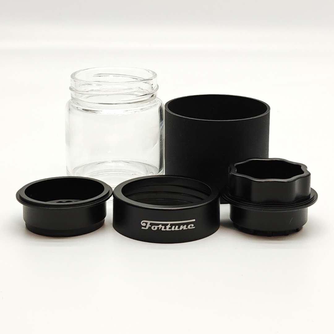Fortune | 4 Parts Aluminum Grinder with Glass Jar