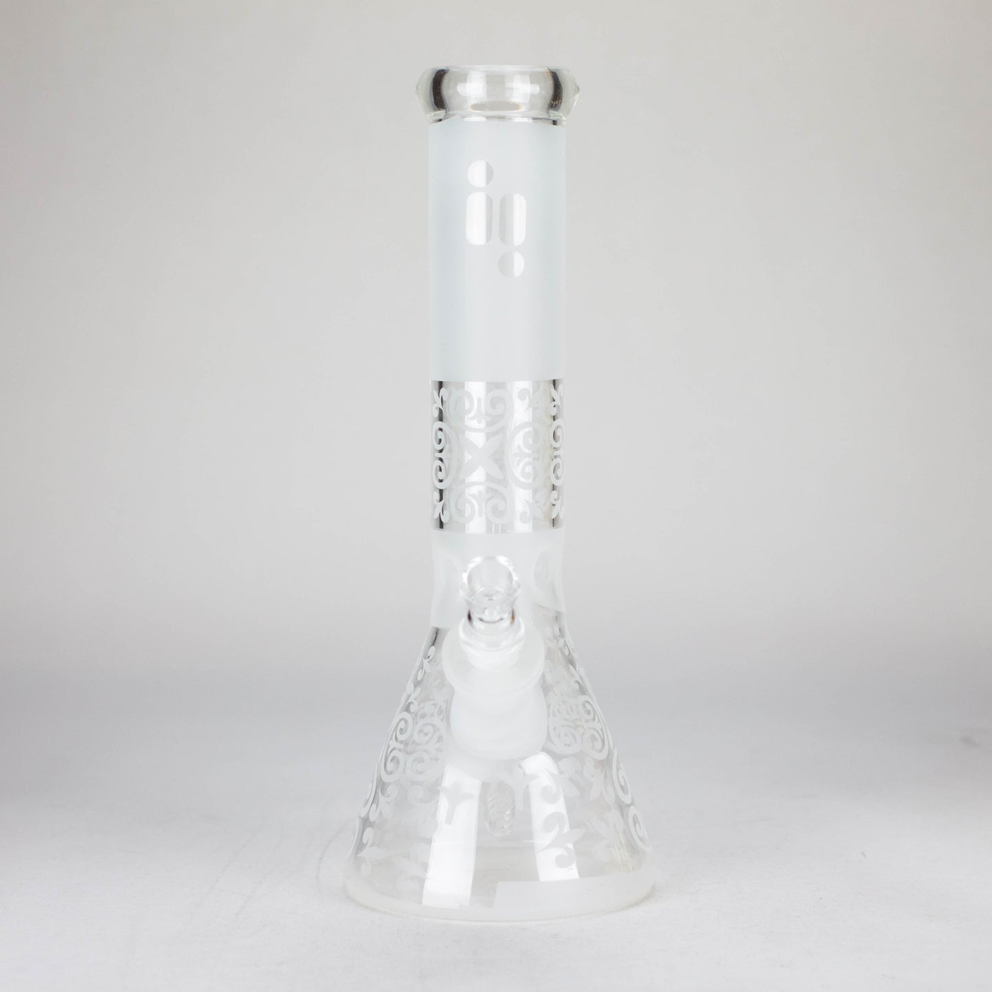 12" Frosted glass beaker water bong