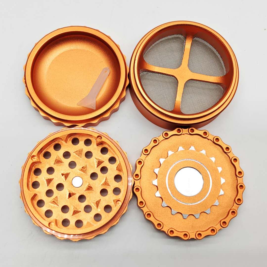 4 Parts 63*51mm New Teeth Aluminum Grinder-Assorted Color