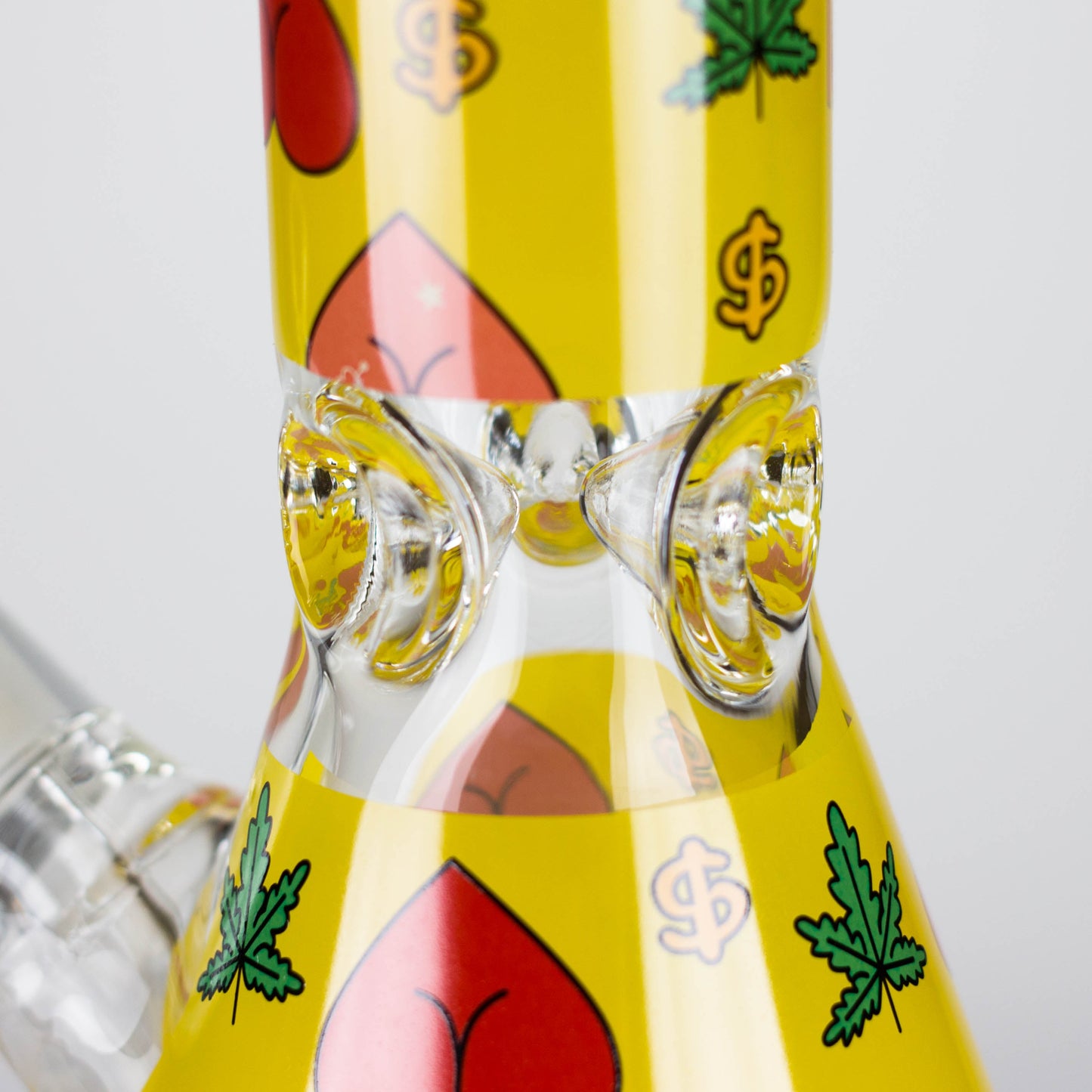14" 7mm Glass Bong With Heart Design