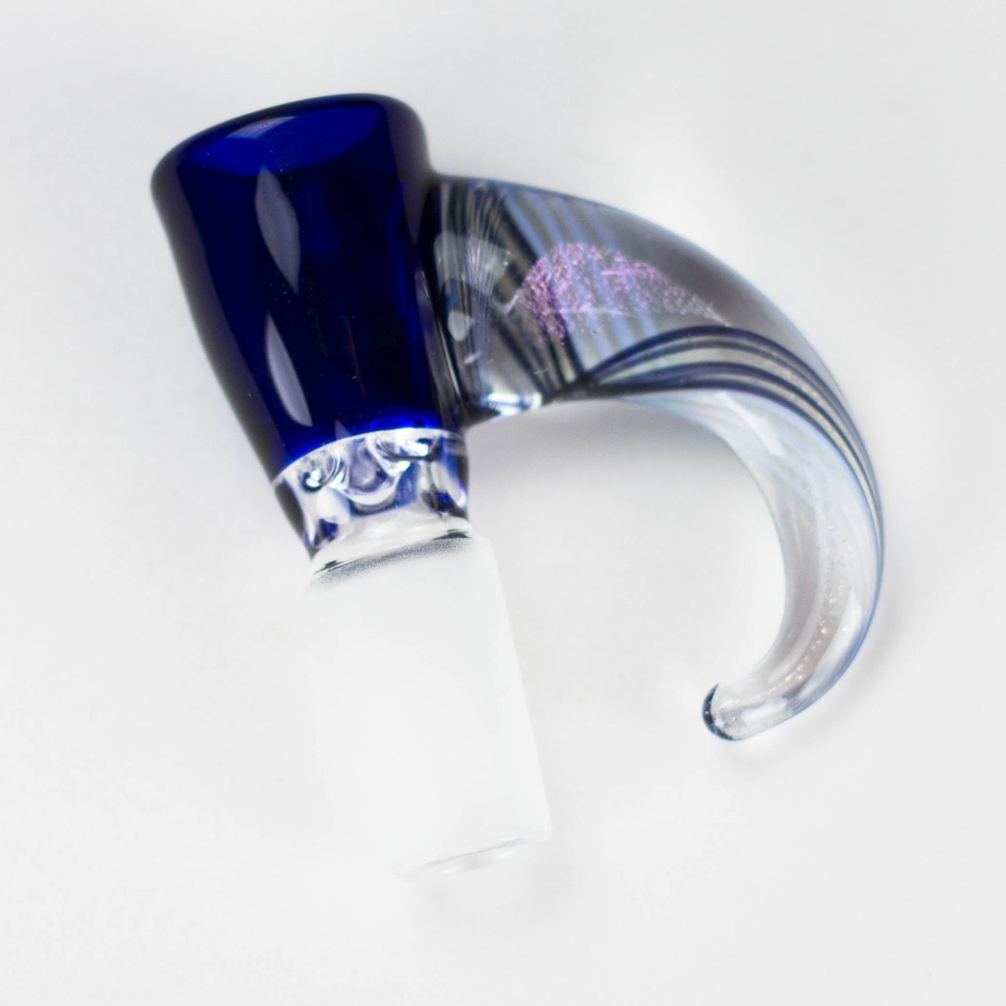 Shine Glassworks | 14mm 3 Hole Coloured Bowl with Dichroic Horn - Made in Canada - Hi Time