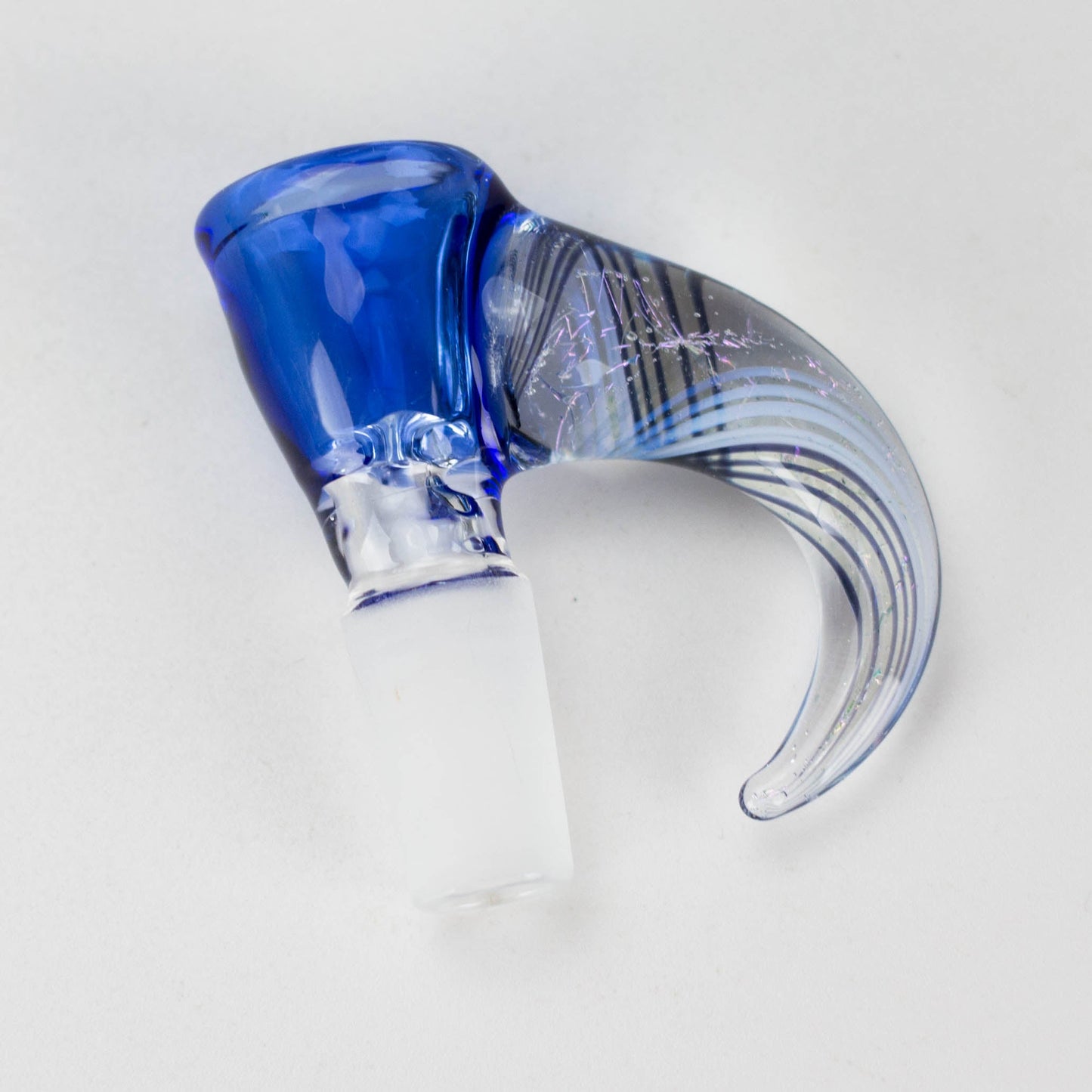 Shine Glassworks | 14mm 3 Hole Coloured Bowl with Dichroic Horn - Made in Canada - Hi Time