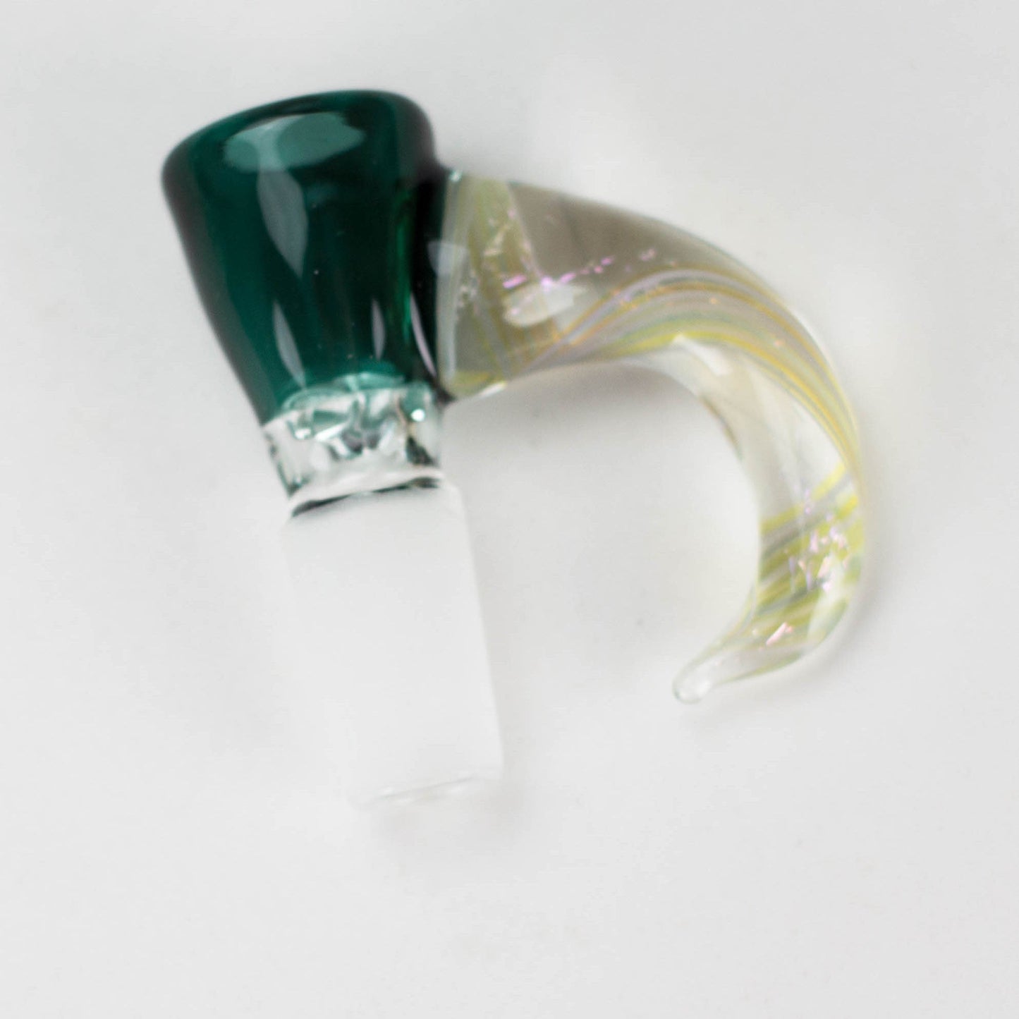 Shine Glassworks | 14mm 3 Hole Coloured Bowl with Dichroic Horn - Made in Canada - Hi Time