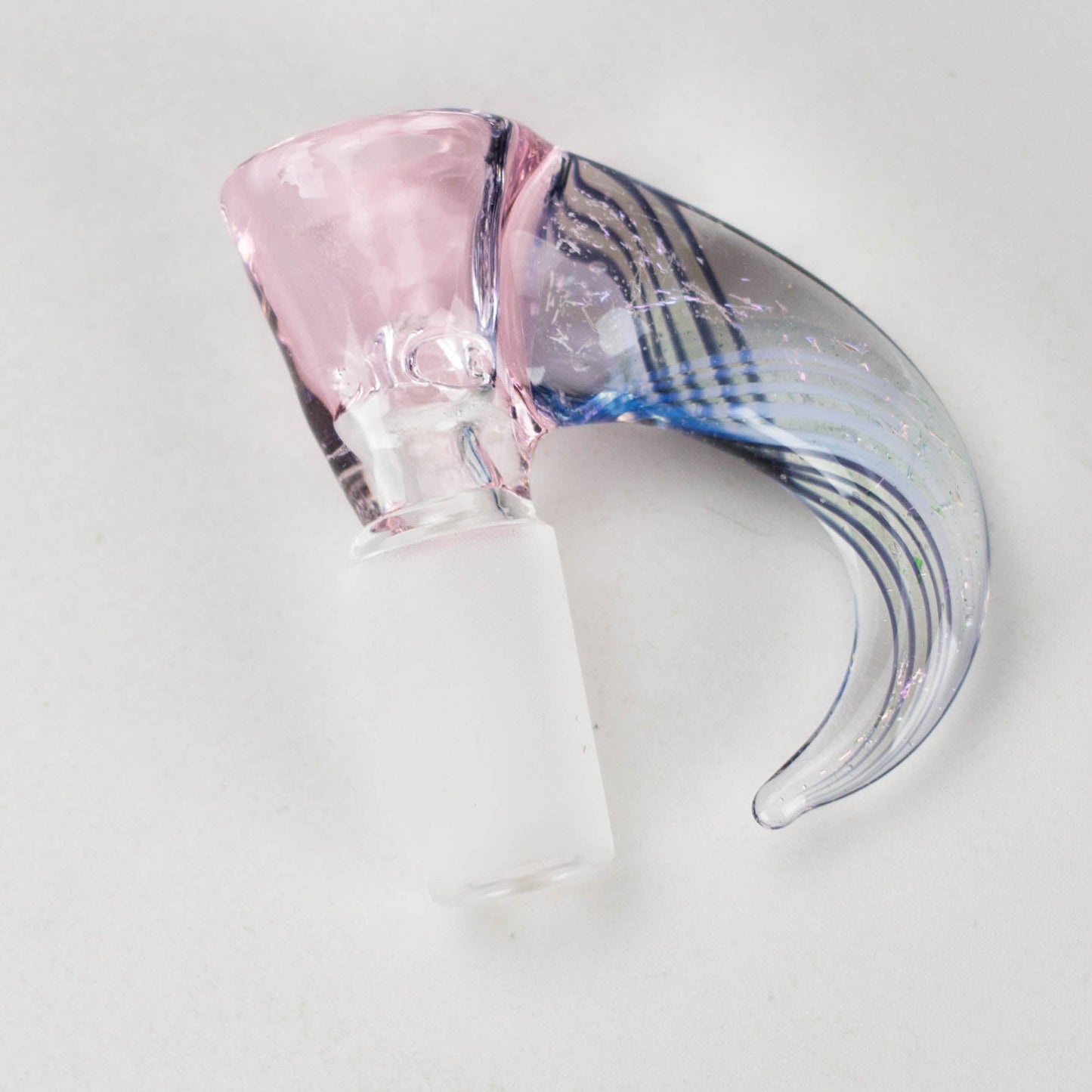Shine Glassworks | 14mm 3 Hole Coloured Bowl with Dichroic Horn - Made in Canada - Hi Time