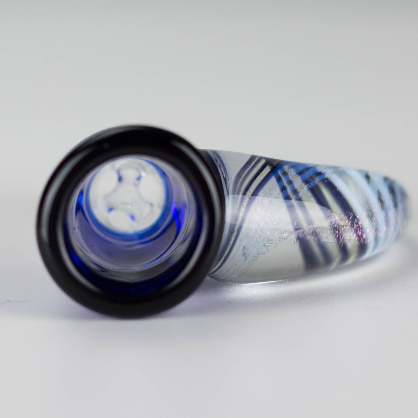 Shine Glassworks | 14mm 3 Hole Coloured Bowl with Dichroic Horn - Made in Canada - Hi Time