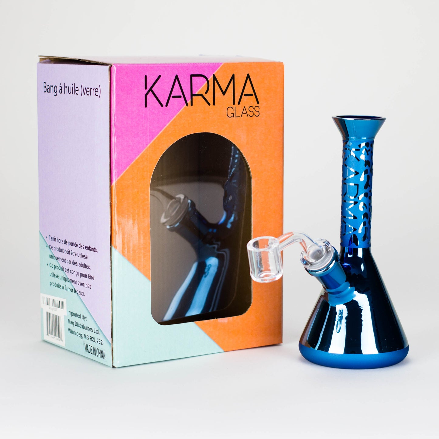 Karma | 7" Metallic Sandblasted Beaker Glass Dab Rig