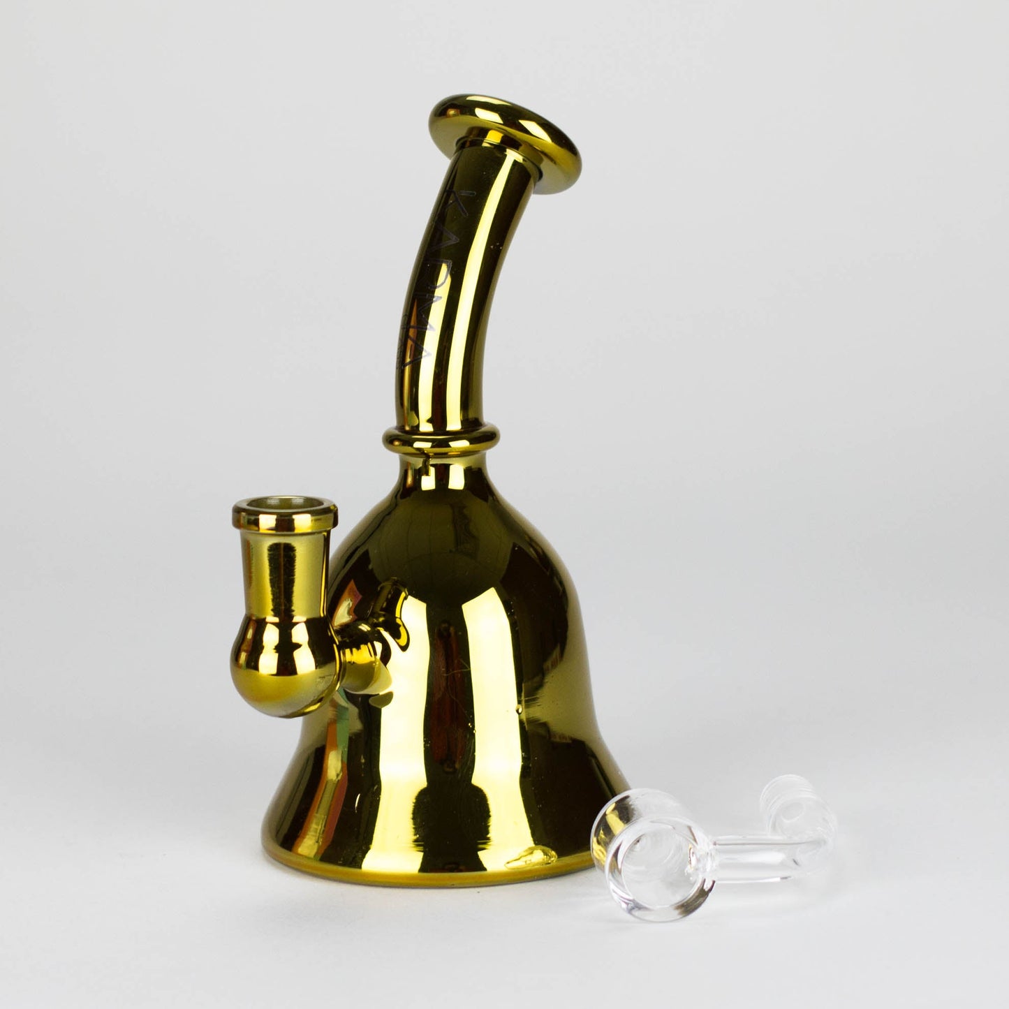 Karma | 6" Metallic Gold Kettle Glass Dab Rig - Hi Time