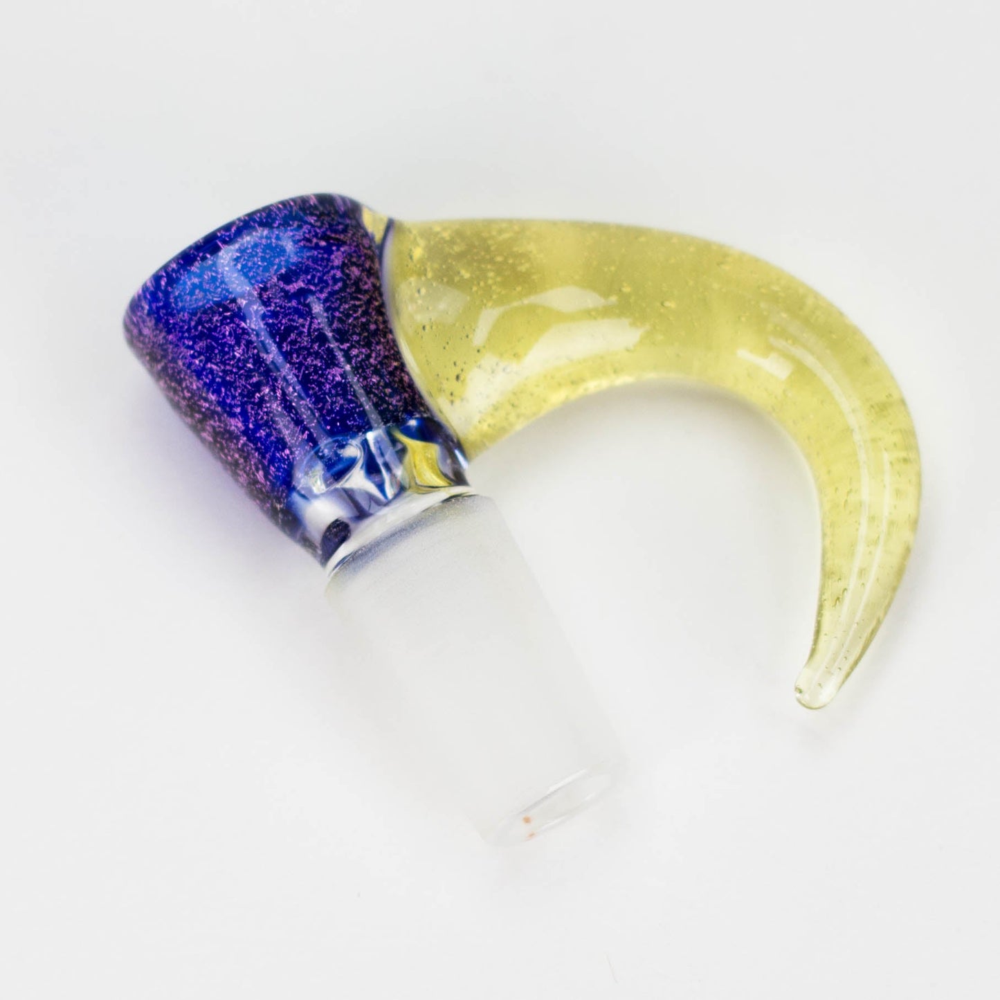 Shine Glassworks | 14mm 3 Hole Dichroic Bowl with coloured Horn - Made in Canada