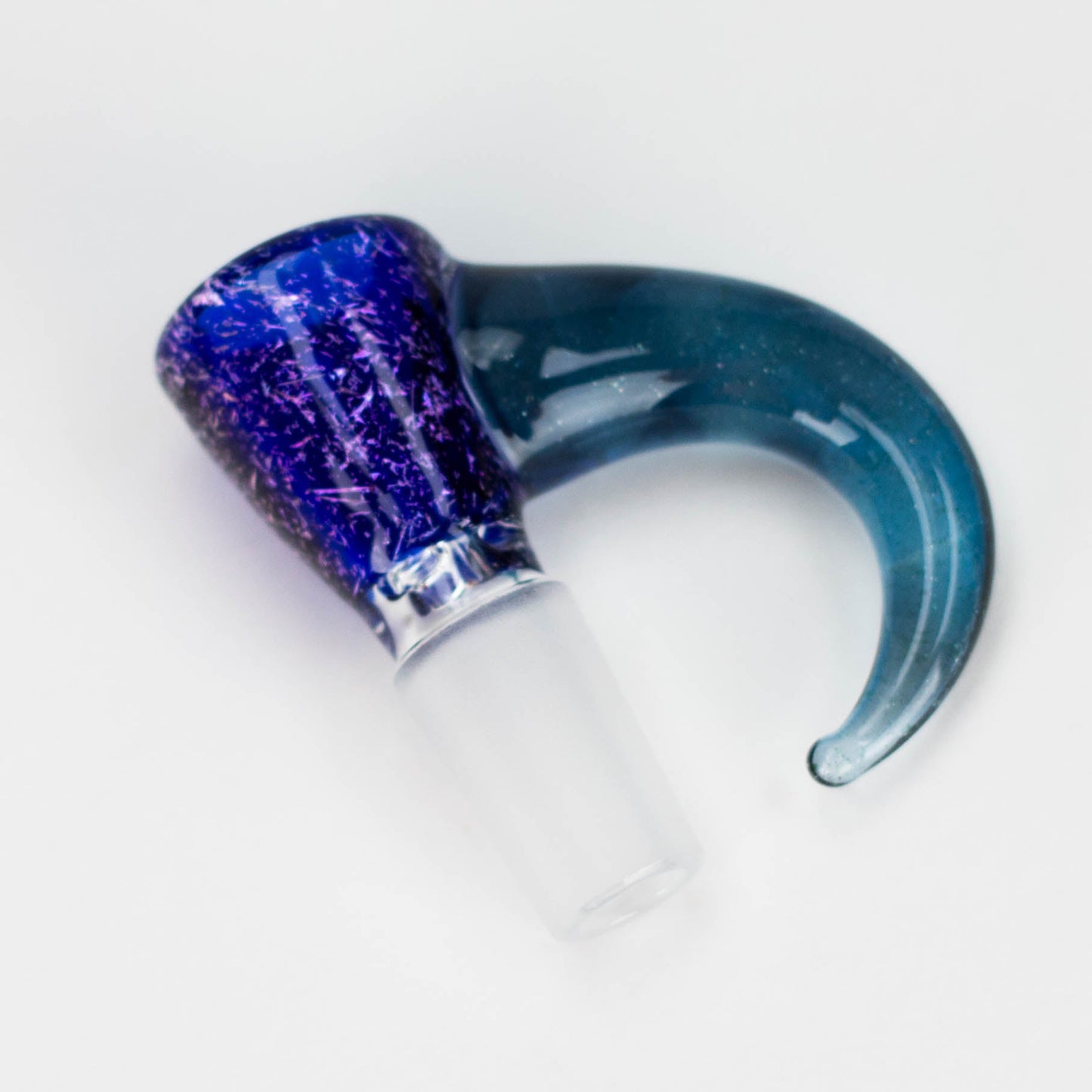Shine Glassworks | 14mm 3 Hole Dichroic Bowl with coloured Horn - Made in Canada