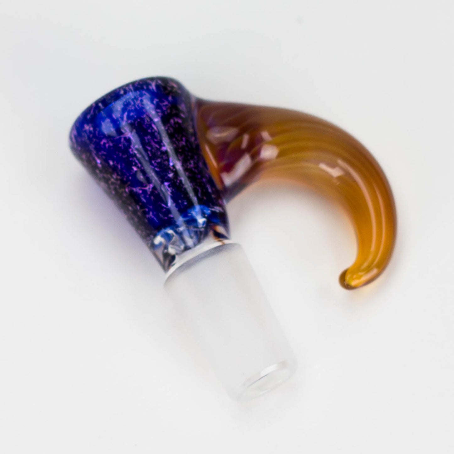 Shine Glassworks | 14mm 3 Hole Dichroic Bowl with coloured Horn - Made in Canada