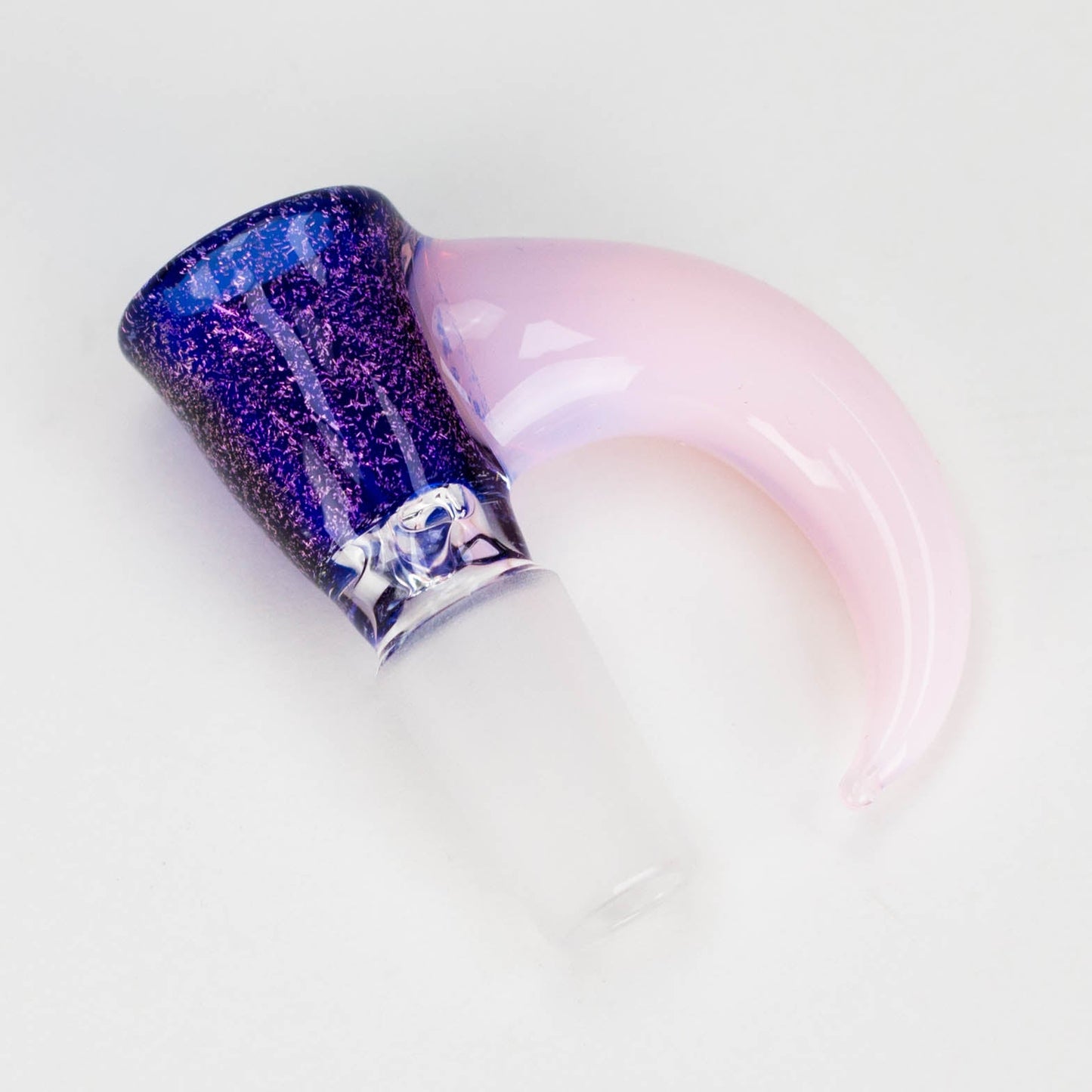 Shine Glassworks | 14mm 3 Hole Dichroic Bowl with coloured Horn - Made in Canada