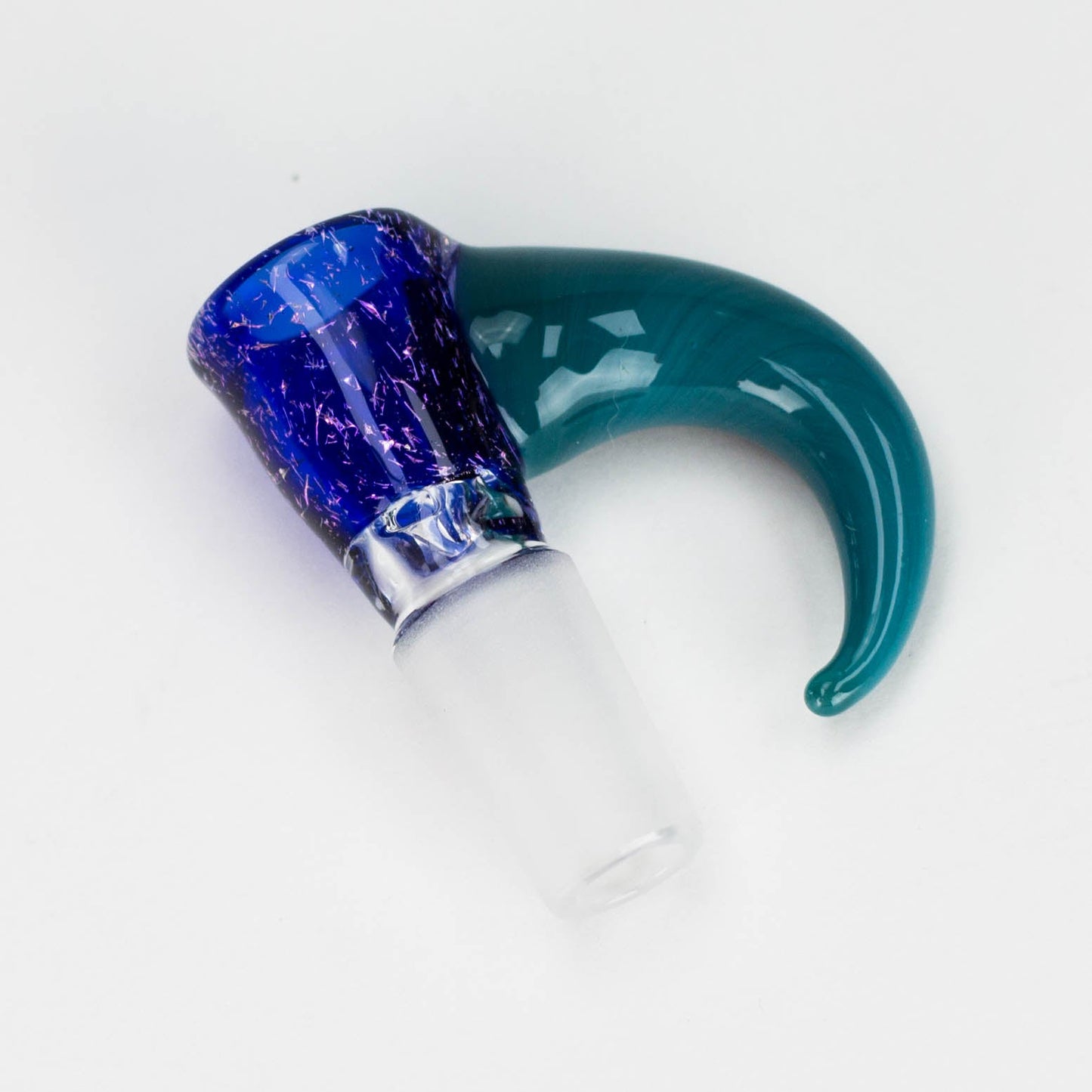 Shine Glassworks | 14mm 3 Hole Dichroic Bowl with coloured Horn - Made in Canada