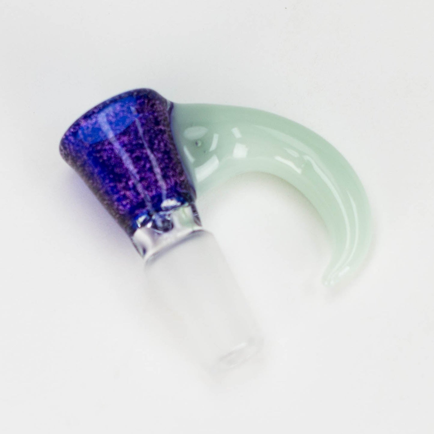 Shine Glassworks | 14mm 3 Hole Dichroic Bowl with coloured Horn - Made in Canada