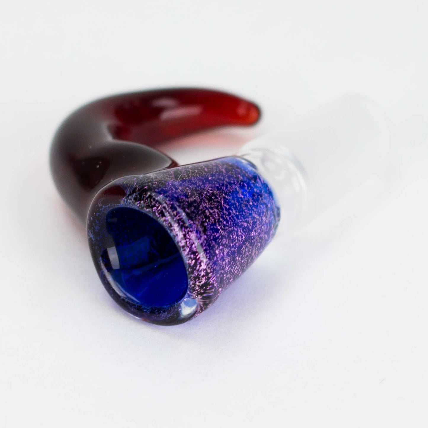 Shine Glassworks | 14mm 3 Hole Dichroic Bowl with coloured Horn - Made in Canada