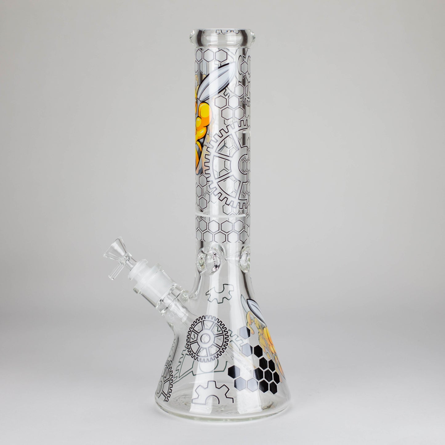 14" 7 mm Glass Bong With Cartoon Bee Design