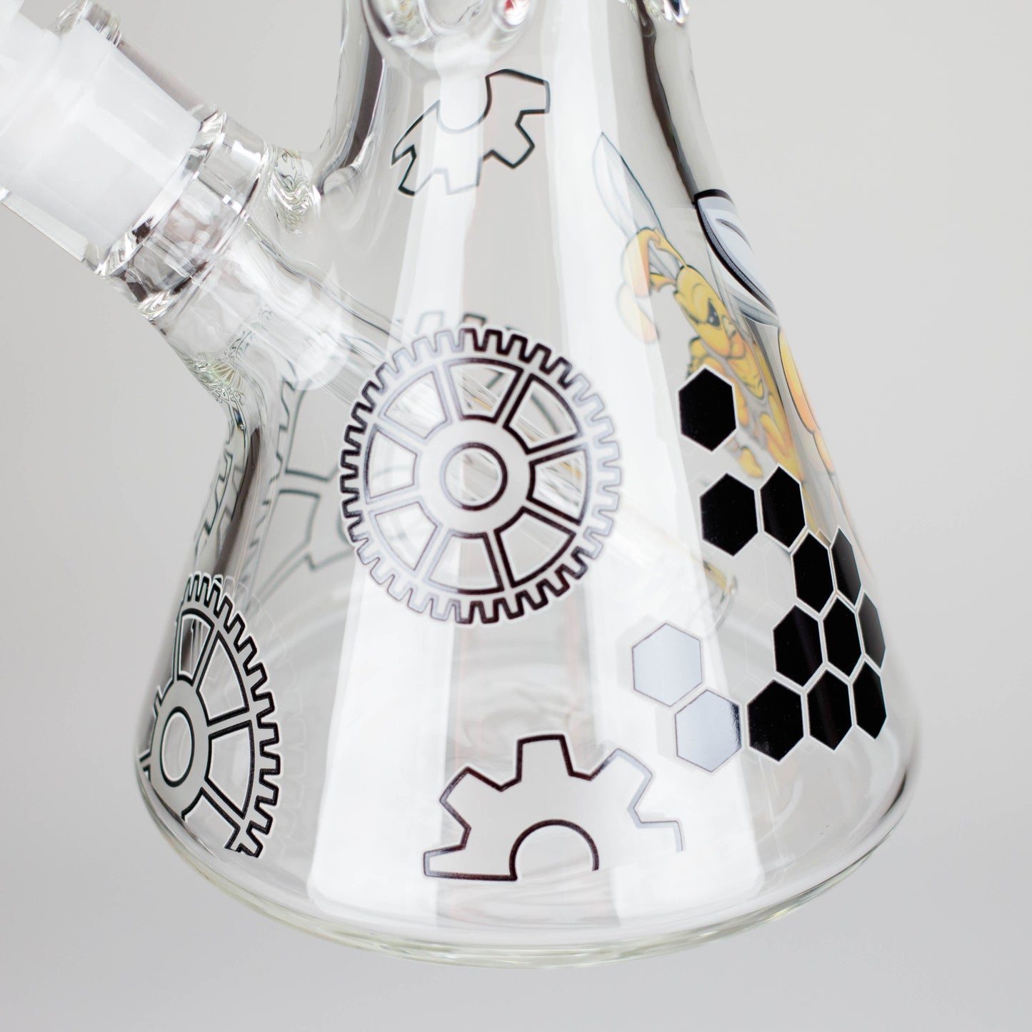 14" 7 mm Glass Bong With Cartoon Bee Design