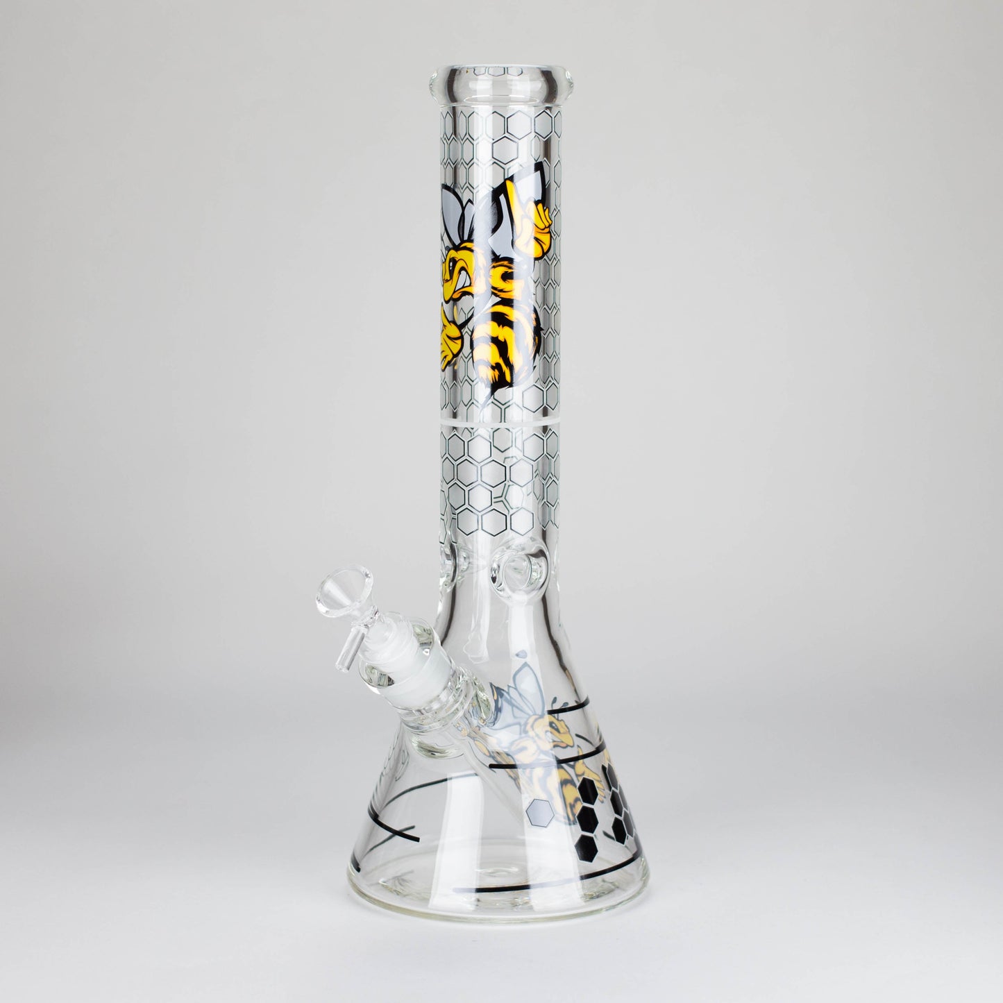 14" 7 mm Glass Bong With Cartoon Bee Design