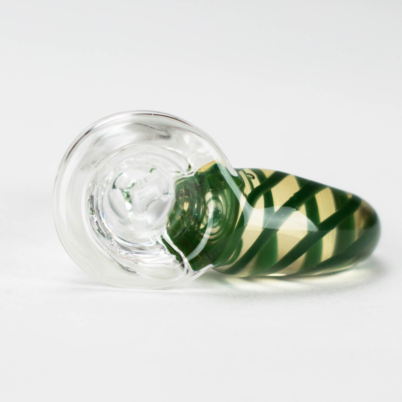 Shine Glassworks | 14mm 3 Hole Clear Bowl with Horn - Made in Canada