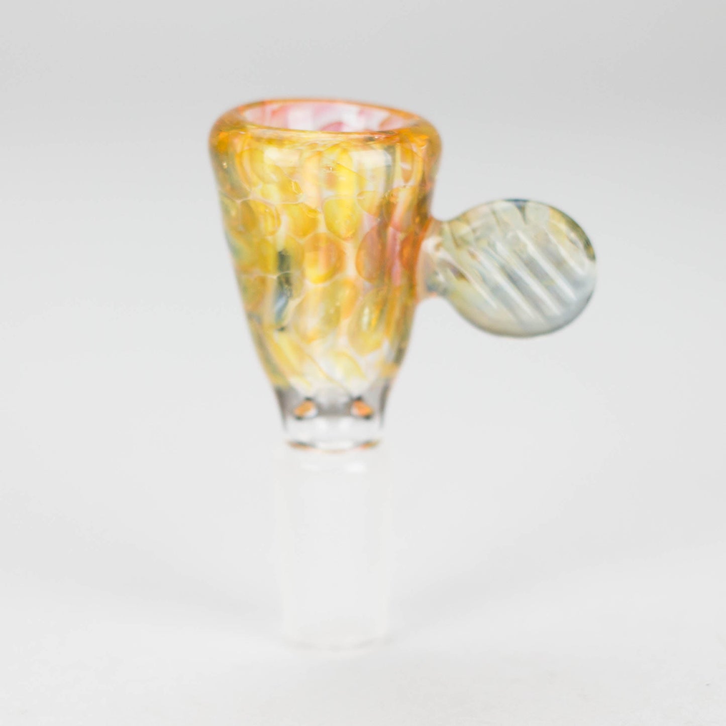 Shine Glassworks | Fumed Honeycomb flare 14mm bowl with handle - Made in Canada