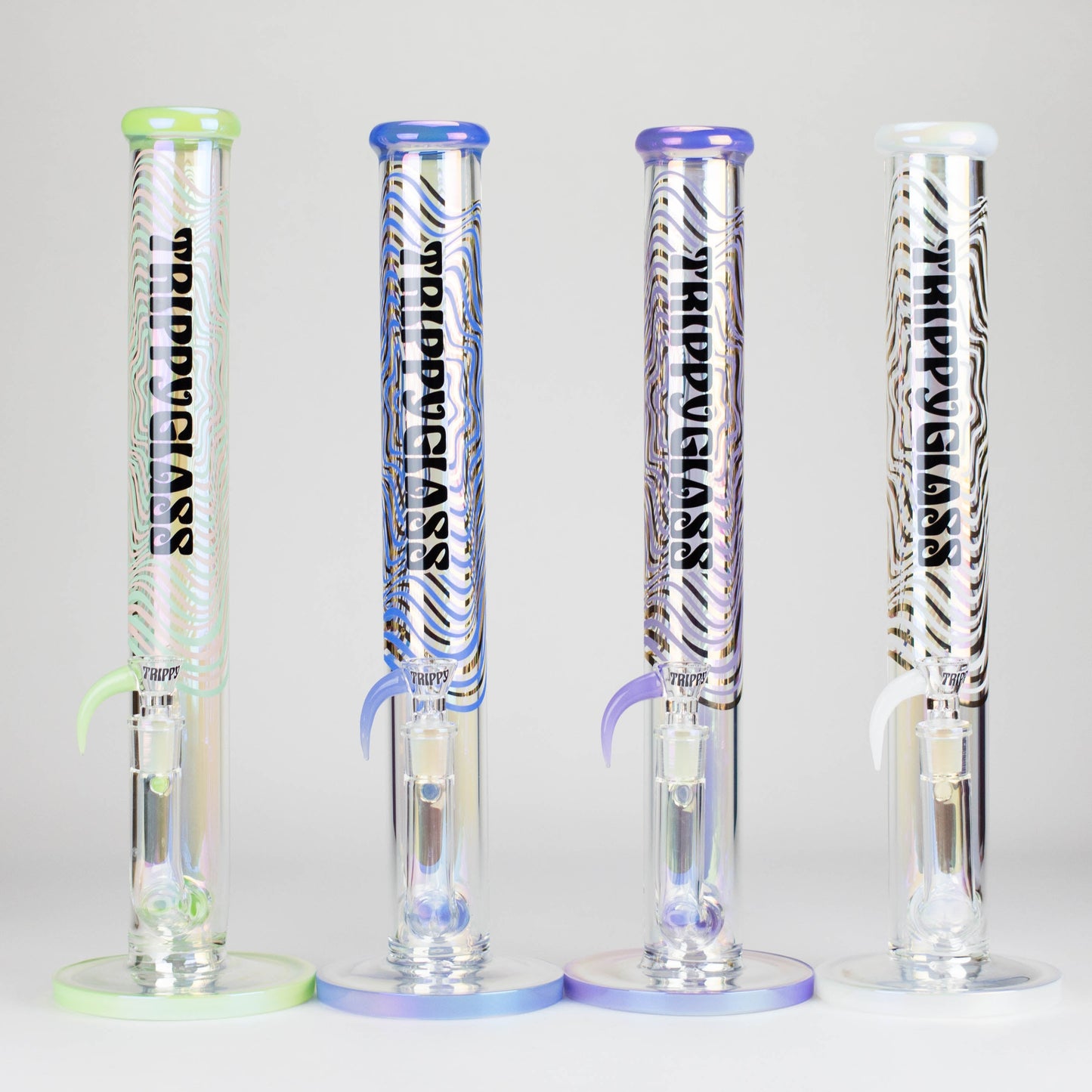Trippy Glass | 17" Holographic Double Inline Straight Tube Glass Bong