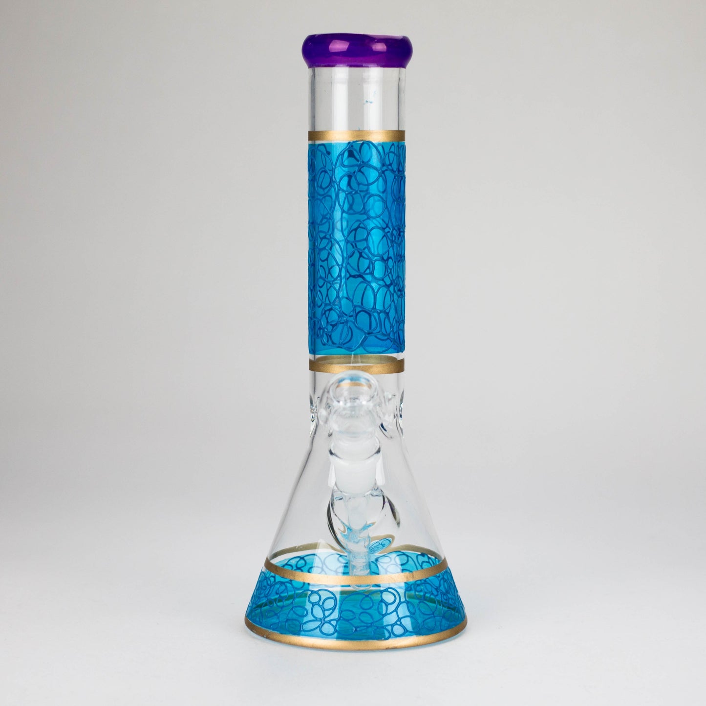 12" Printed beaker glass water bong-Assorted