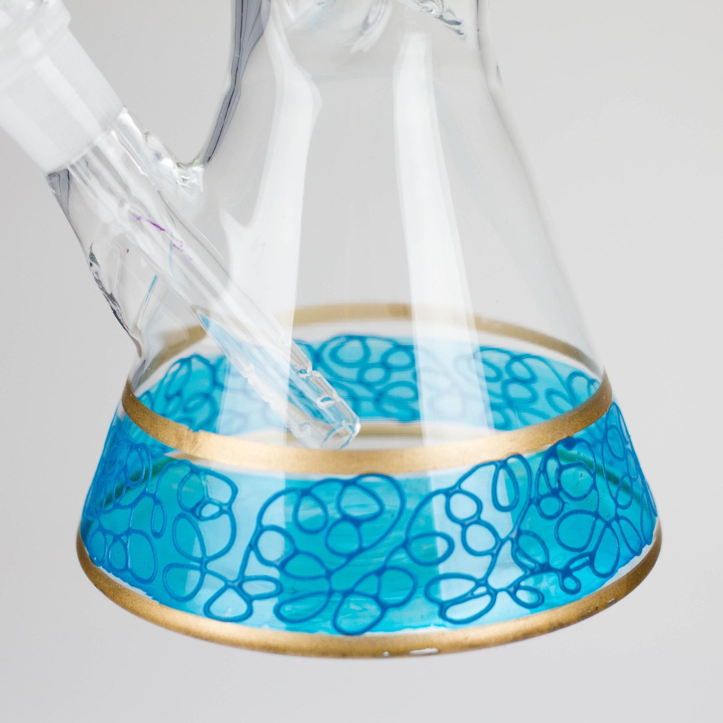 12" Printed beaker glass water bong-Assorted