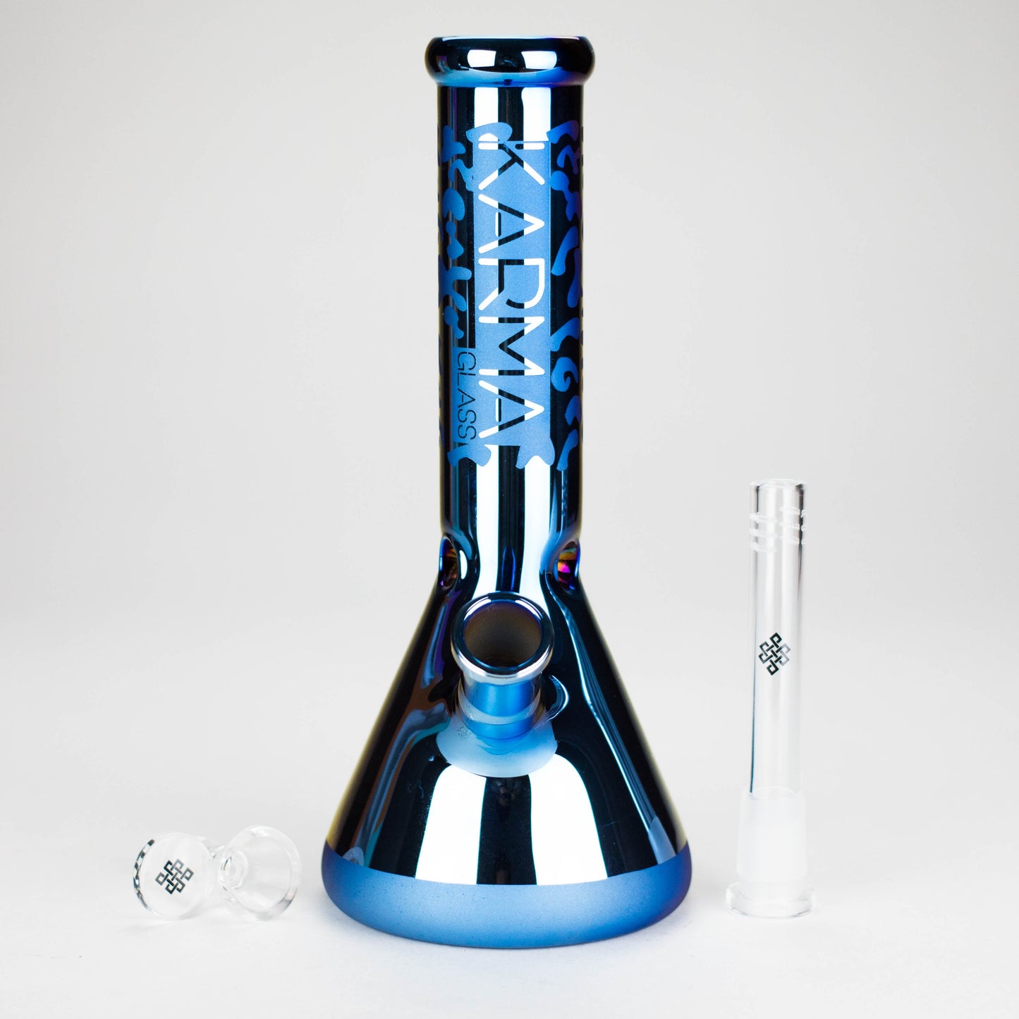 Karma | 9" Beaker Blue Metallic Glass Bong - Hi Time
