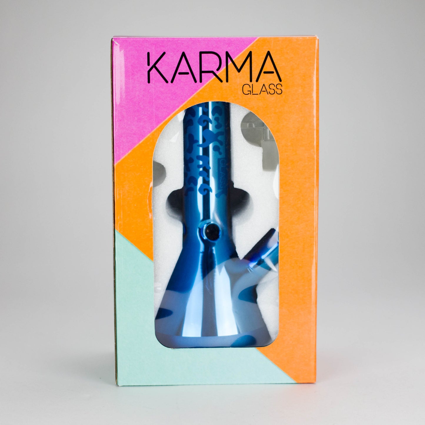 Karma | 9" Beaker Blue Metallic Glass Bong