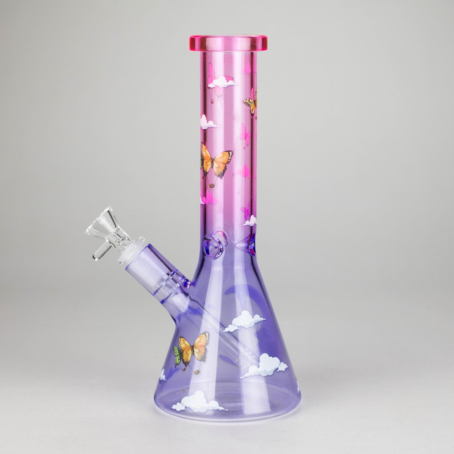 10" Glass Bong With The Butterfly Design