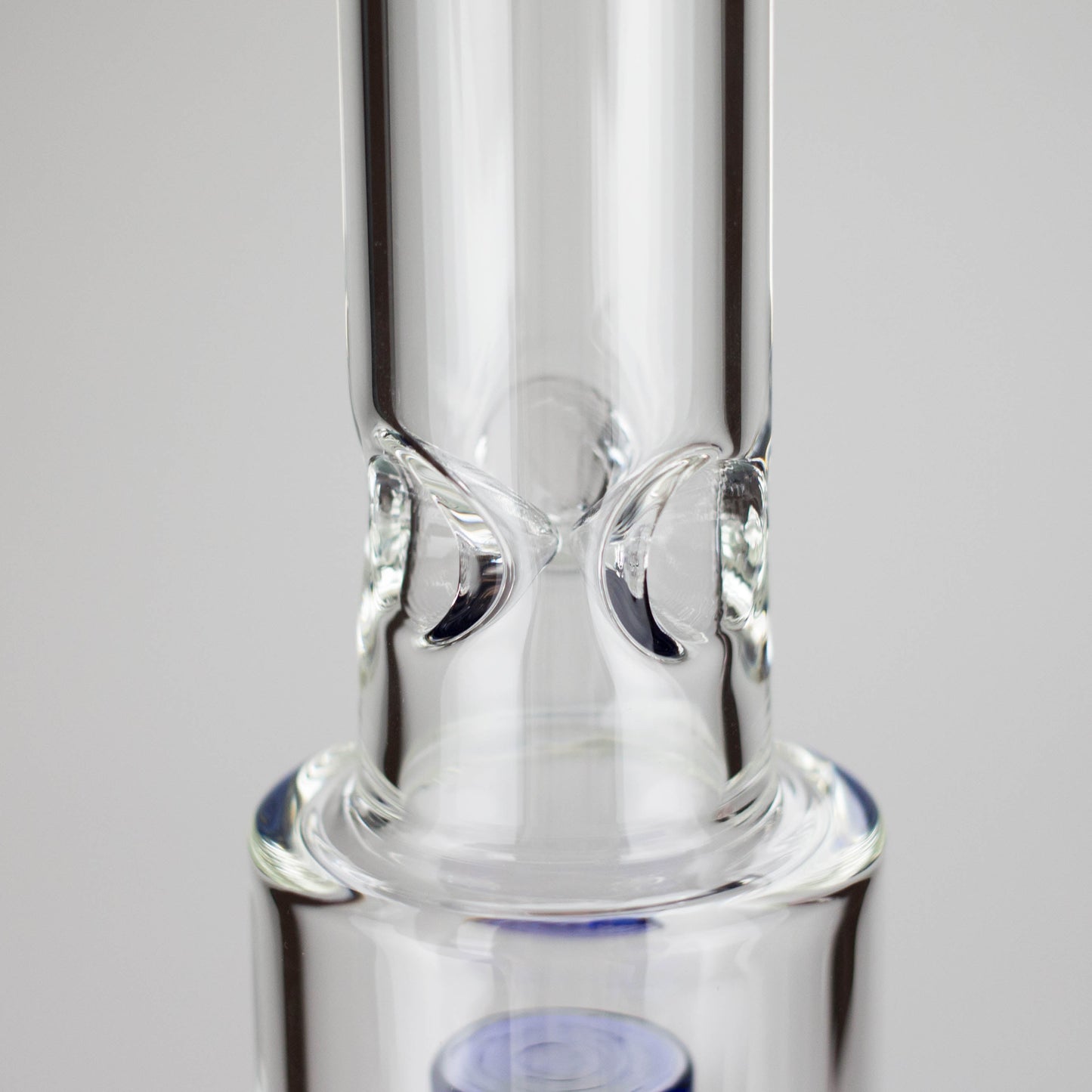 15" Color accented glass water bong with Double Perc