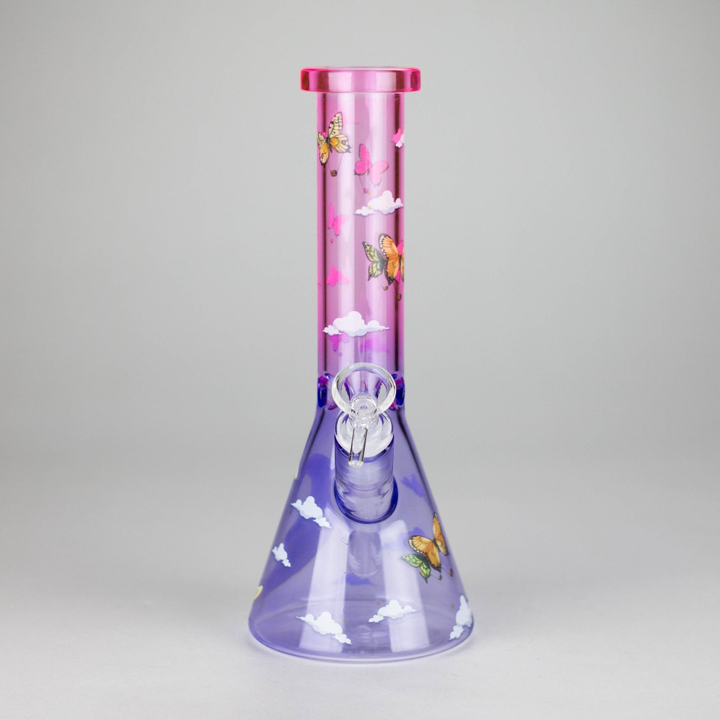 10" Glass Bong With The Butterfly Design