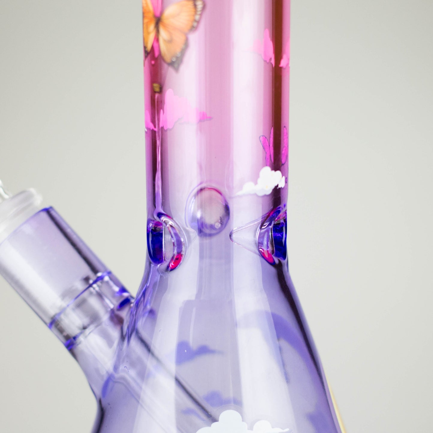 10" Glass Bong With The Butterfly Design