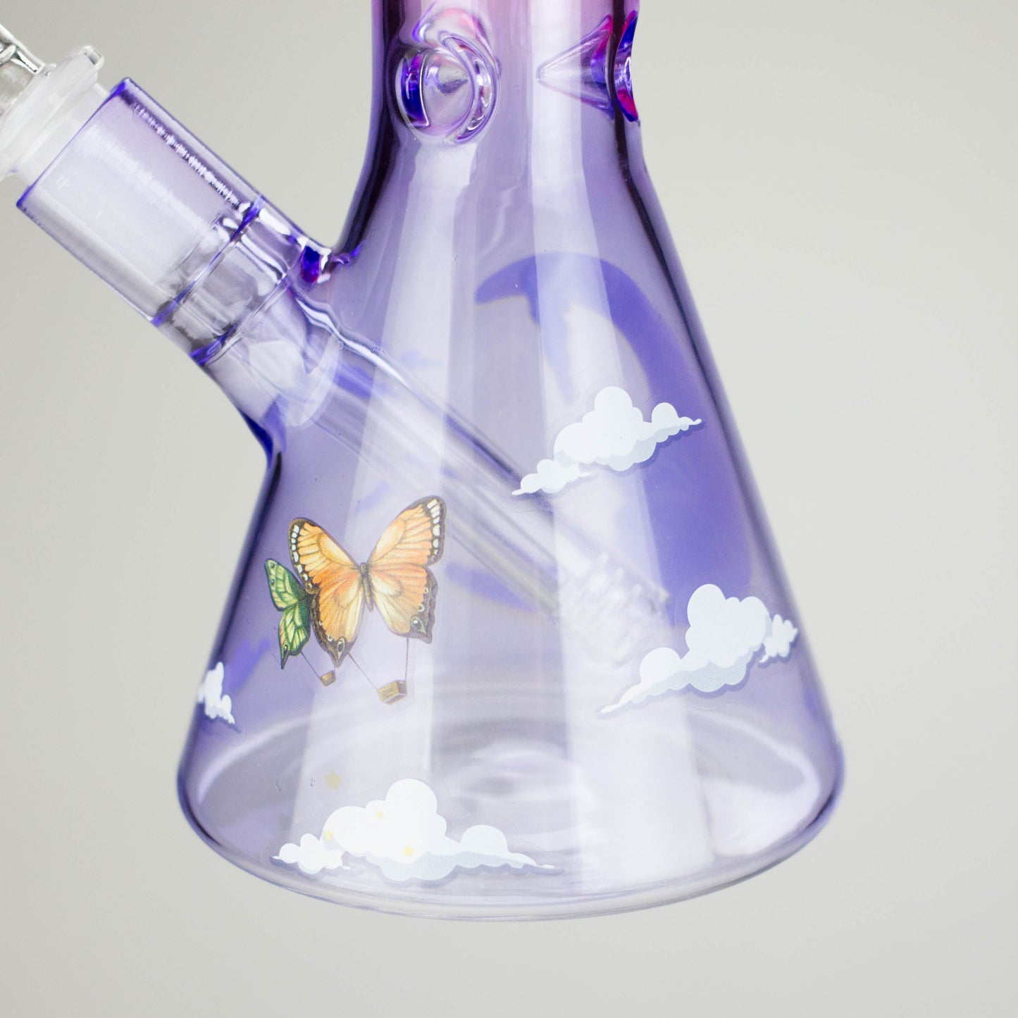 10" Glass Bong With The Butterfly Design