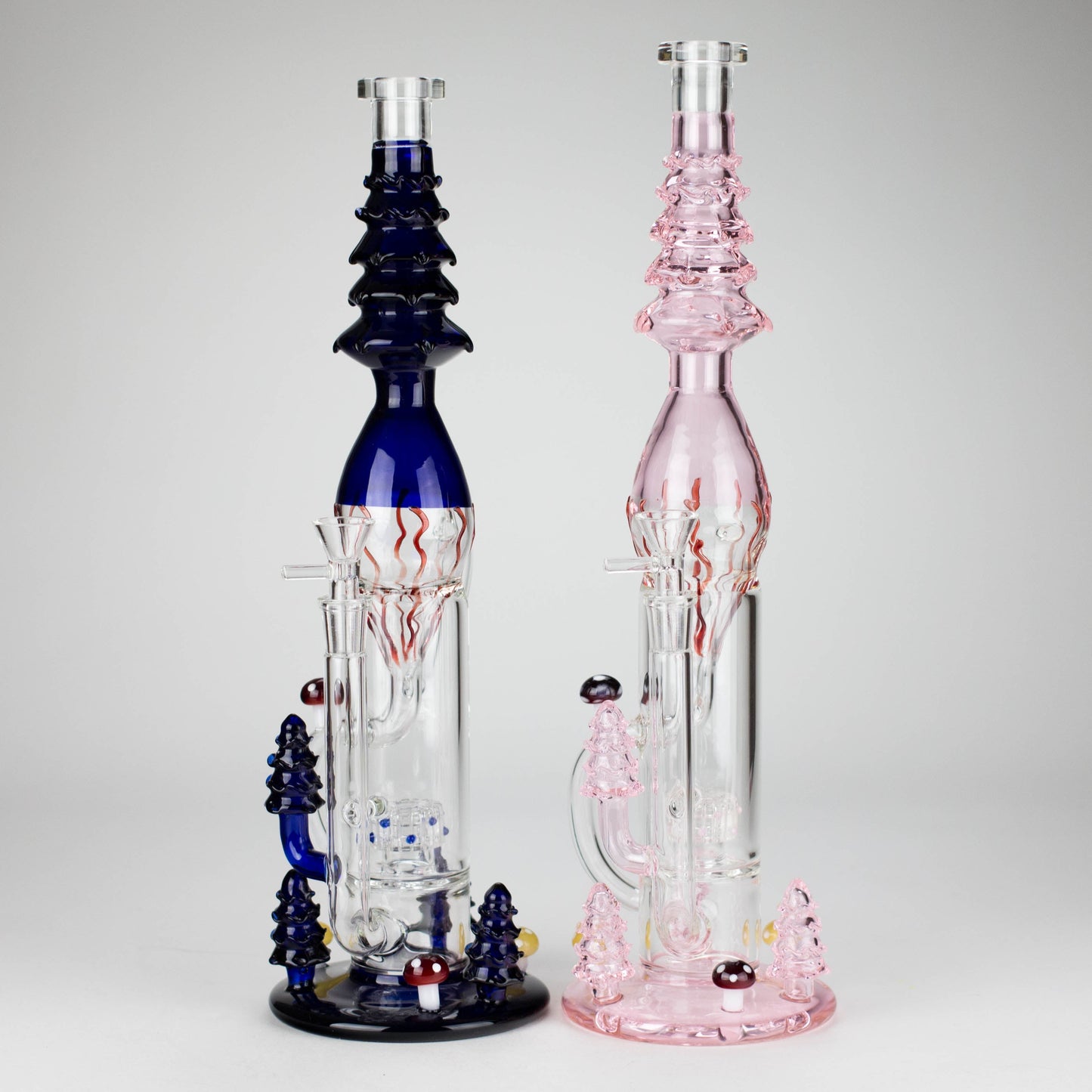 17" Enchanted Forest Glass Bong – Stemless Recycler with 14mm Bowl Joint
