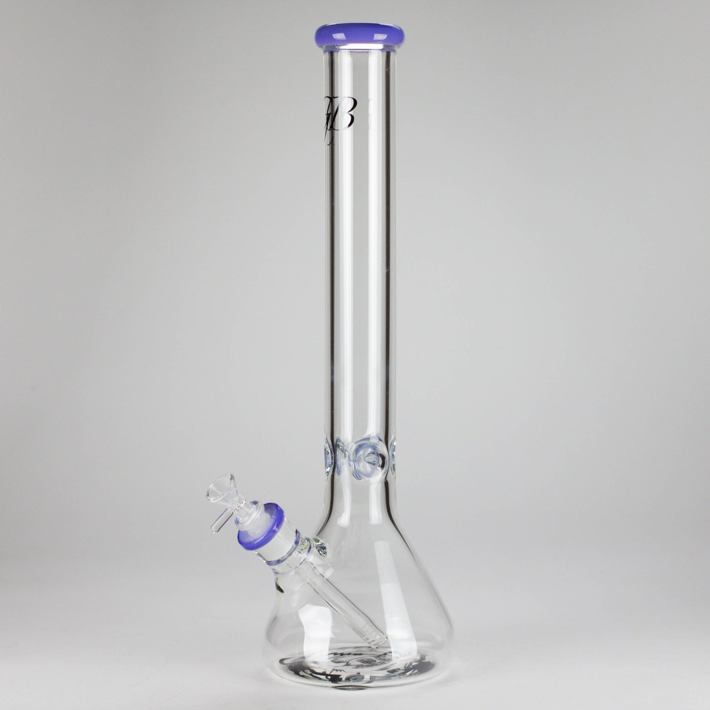 GB | 17" Tall Color Accented Beaker Bong – Slim Straight Tube with Downstem and Bowl