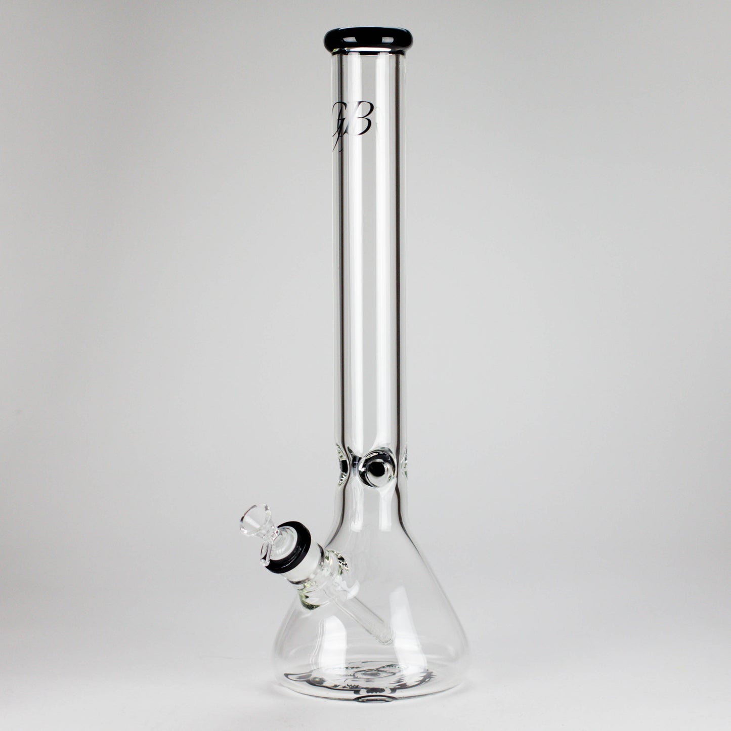 GB | 17" Tall Color Accented Beaker Bong – Slim Straight Tube with Downstem and Bowl