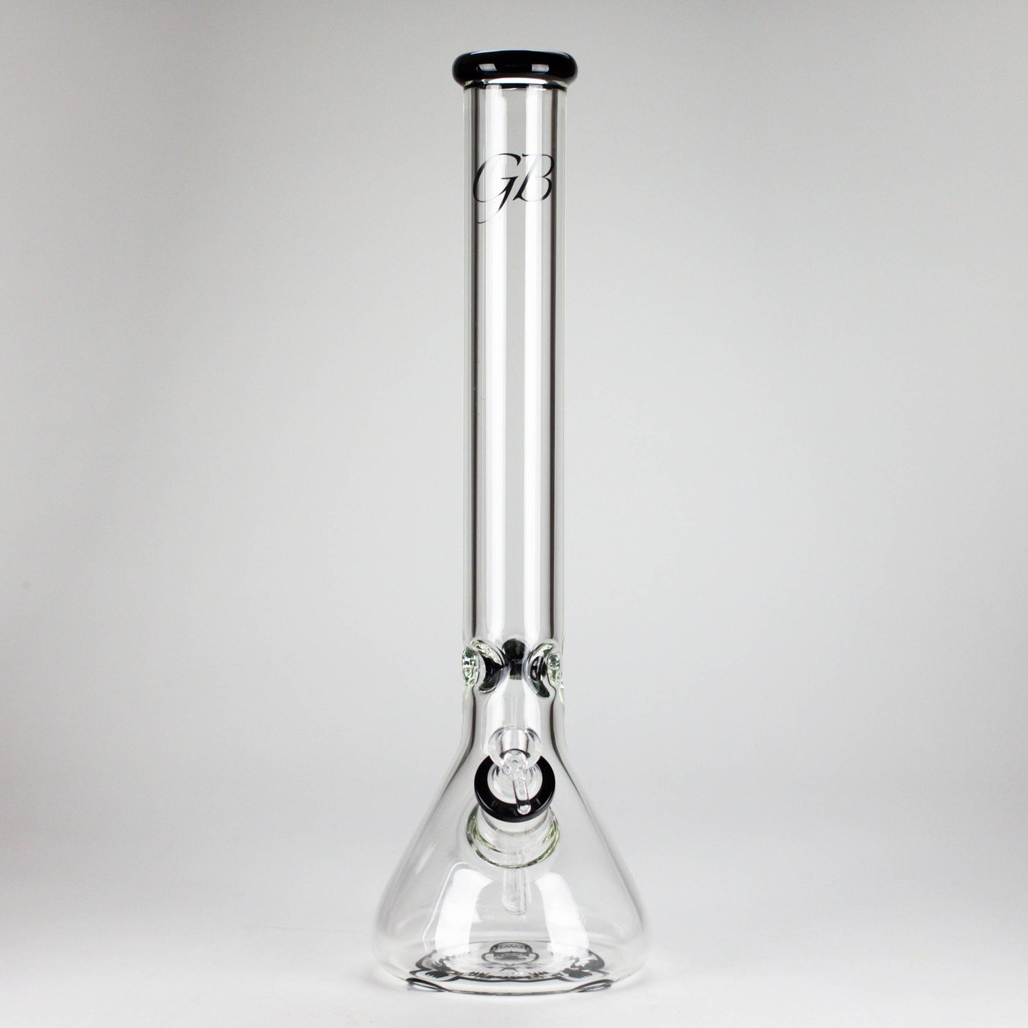 GB | 17" Tall Color Accented Beaker Bong – Slim Straight Tube with Downstem and Bowl