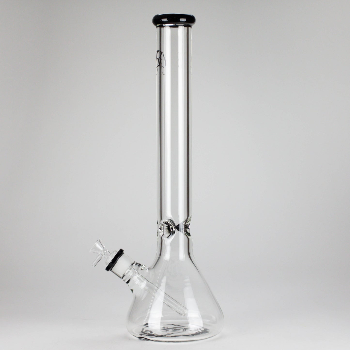 GB | 17" Tall Color Accented Beaker Bong – Slim Straight Tube with Downstem and Bowl