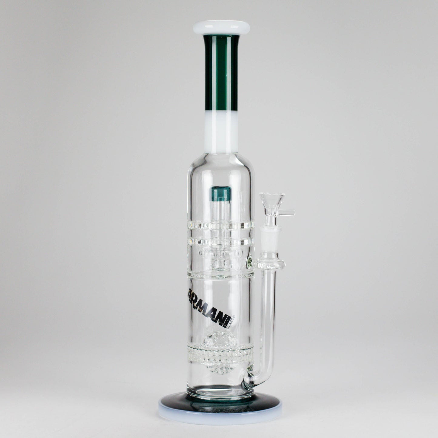 Armani Glass | 16" Double Percolator Bong – Premium Dual-Chamber Water Pipe