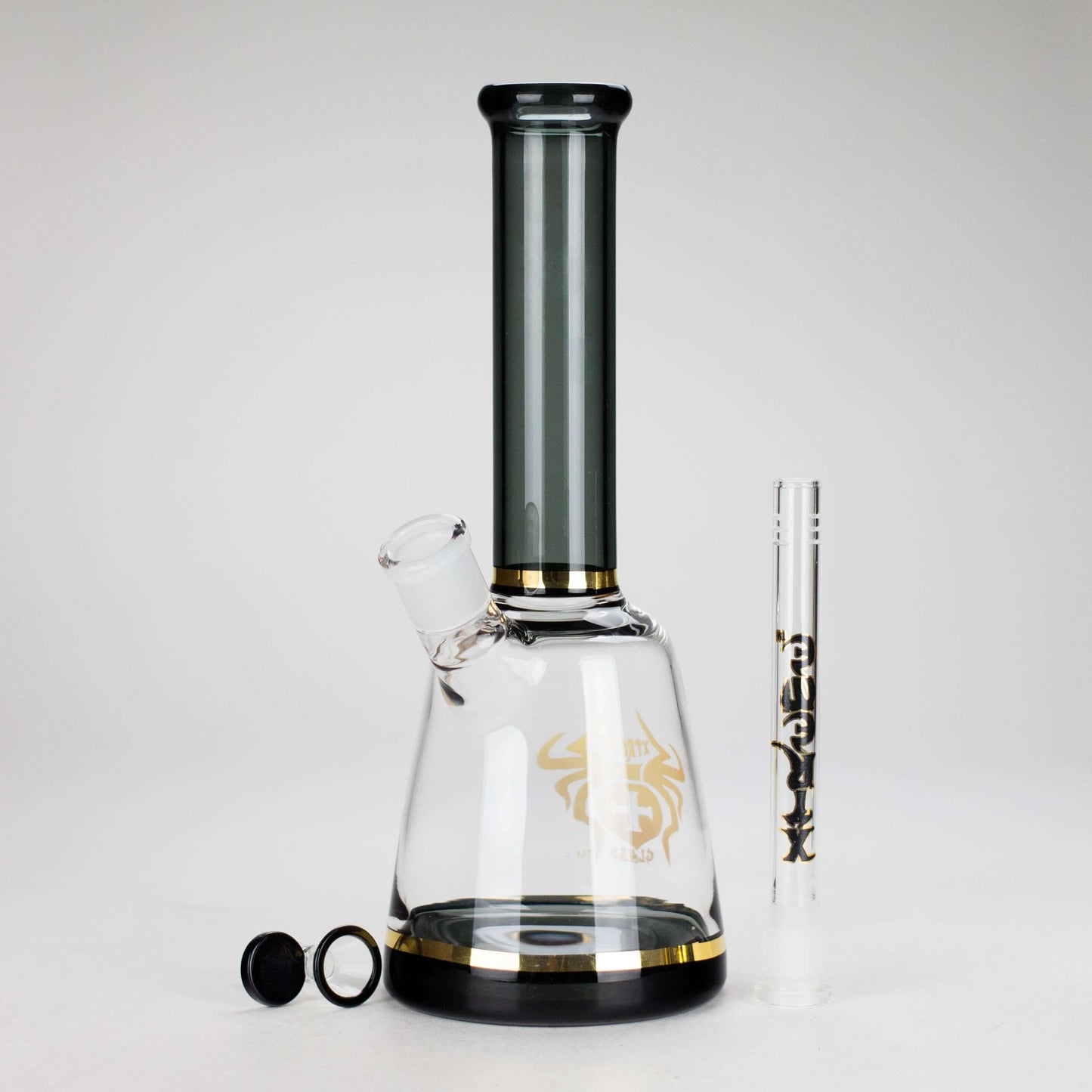 Xtreme 11" Color Tube Beaker Bong XTR-212 made of durable borosilicate glass with a wide beaker base for stability.