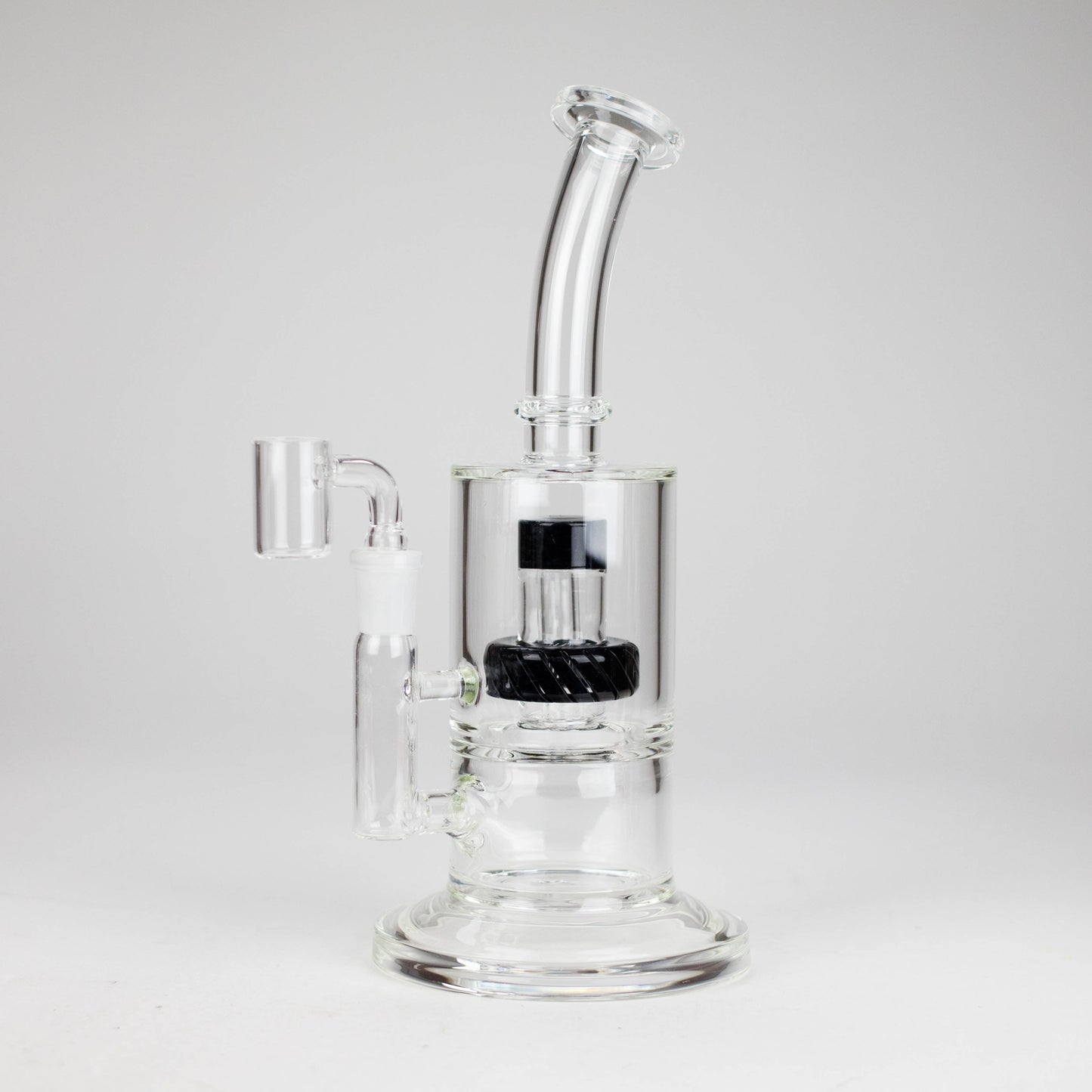 9 2-in-1 Color accented Glass Dag Rig with Percolator featuring a sleek and modern design for smooth sessions.
