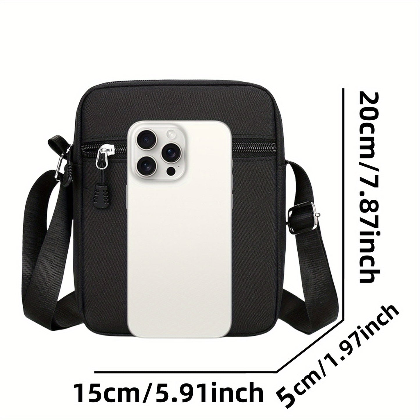 1pc Men's Psychedelic Neon "Enjoy the Good Vibe" Print Crossbody Bag - Adjustable Shoulder Strap, Zipper Closure, Durable Oxford Cloth & Polyester Lining, Spacious Casual Daypack for Daily Commute & Essentials