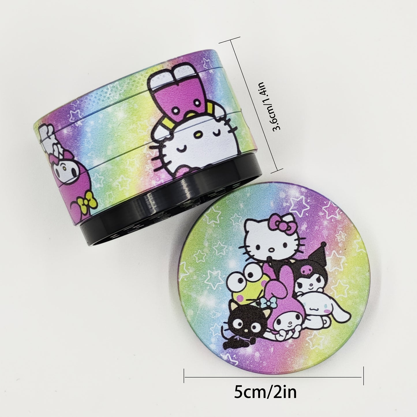 The for hello kitty for kuromi Printed Full-Wrap Grinder, a Four-Layer Metal Grinder, Can Be a Great Gift for Your Family And Friends.